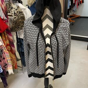 Michael Kors Black and White Bomber Jacket